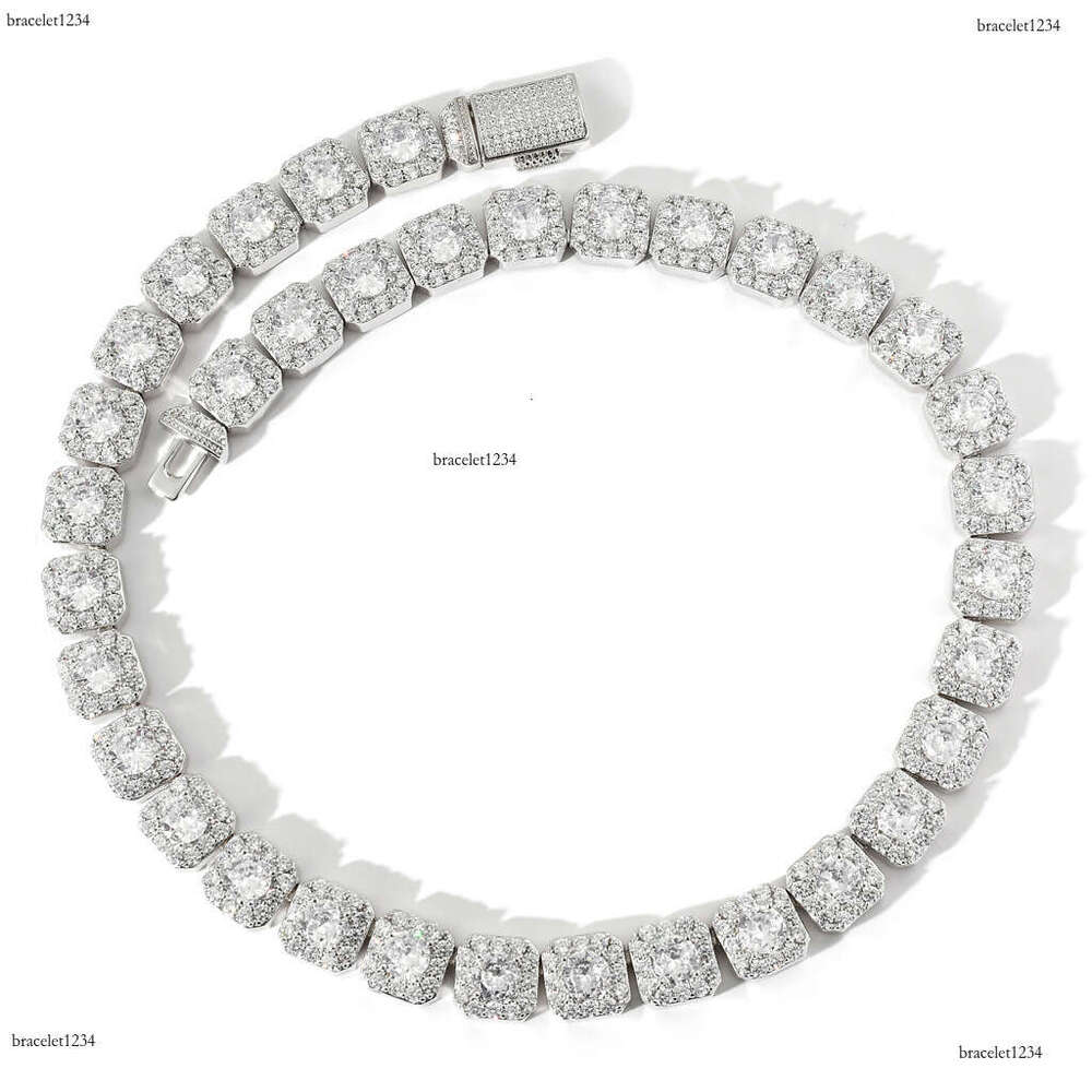 Luxury designer's new 10mm large ice out VVS Moissanite rock candy chain Men's and women's hip hop necklace bracelet Free delivery
