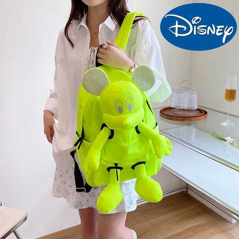 Disney Hot Large Capacity Backpack Minnie Mouse Mickey Student Backpack Cartoon Doll Backpack Trend Shoulder Bag GiftXJ250422