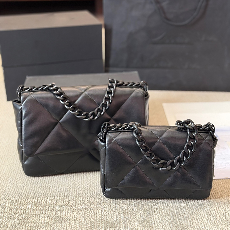 20cm/26cm Women Designer Lmabskin Full Black 19 Bag Matelasse Chain Clutch Totes Crossbody Shoulder Classic Flap Quilted Makeup Messenegr Outdoor Sac Purse Bag