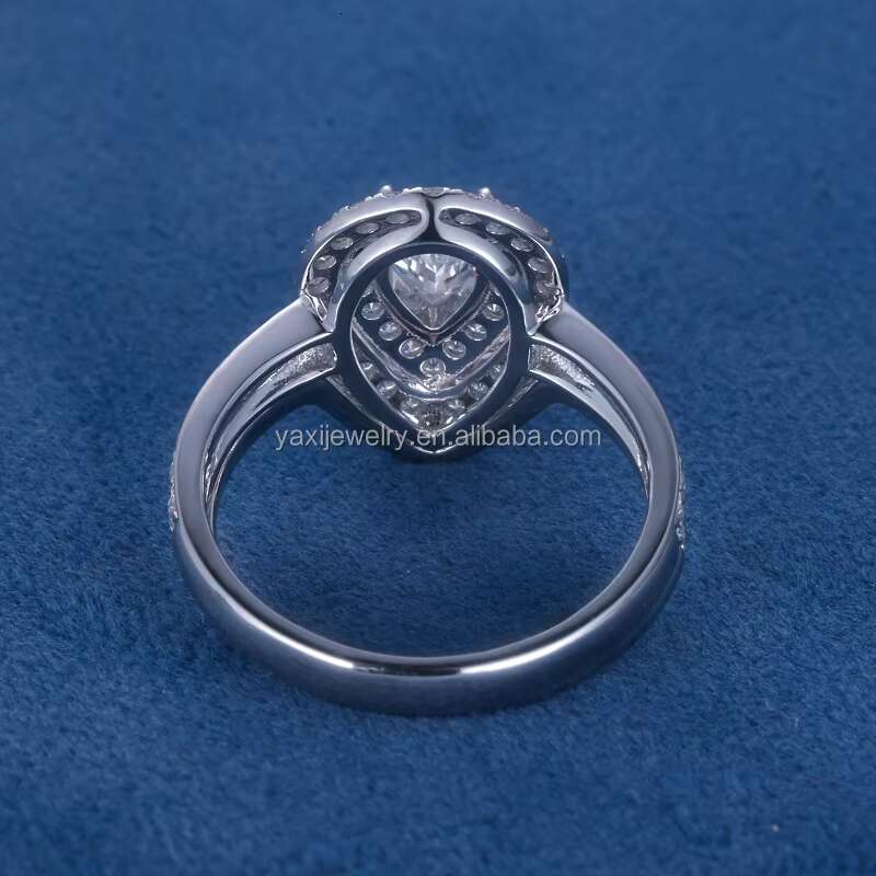 Women 1ct 1.5ct 2ct Pear Cut VVS Moissanite Diamond Lab Diamond Ring Set S925 Silver 10K 14K 18K Solid Gold Wedding Bands Ring