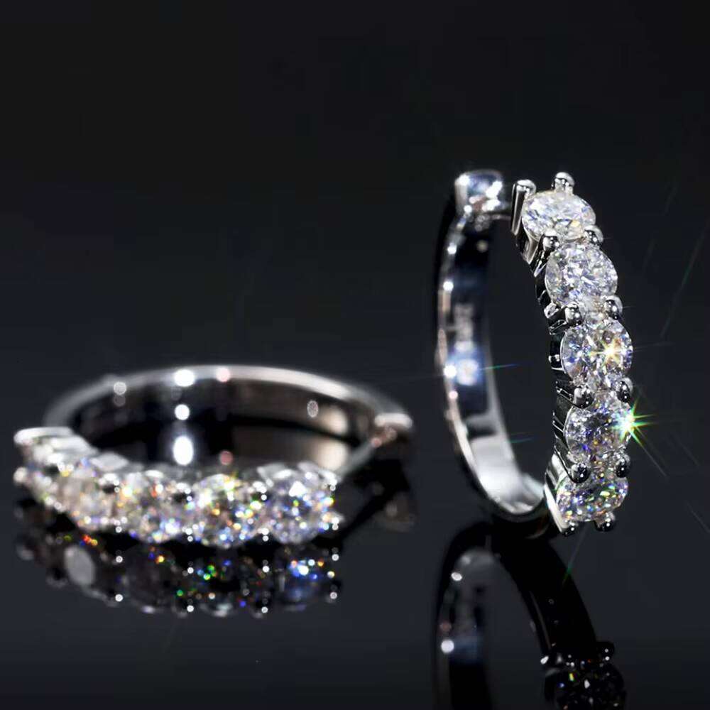 1.4ct 1ct 0.6ct Pure Sier Sparkling VVS Silicon Stone Lab Created 14k Gold Plated Hoop Earrings for Women and Men