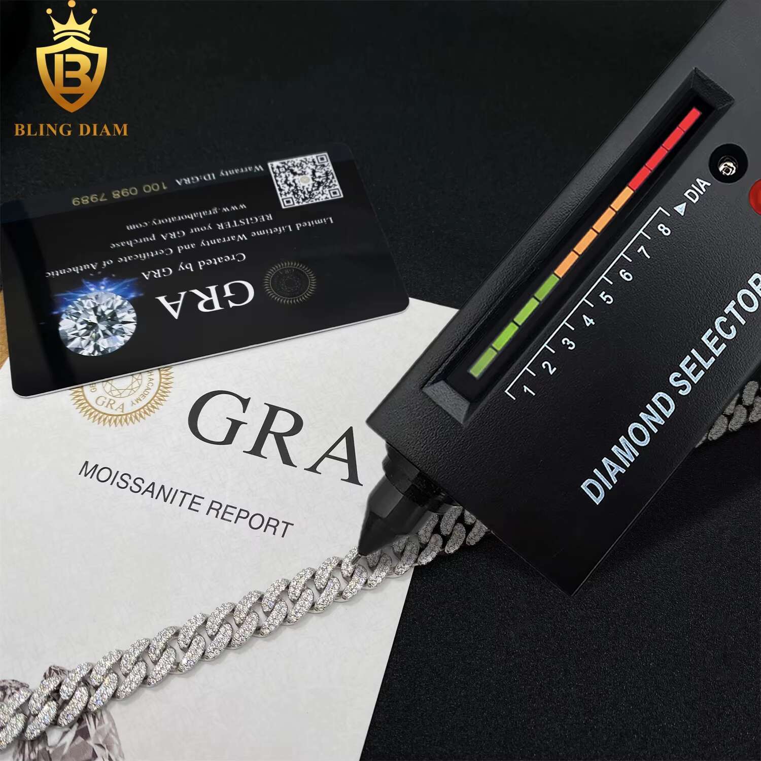 Classic Cuban Link Chain 8mm Bracelet Necklace Pass Dia Tester VVS Ice Out Moissanite Sier Fine Jewelry for Men Woman