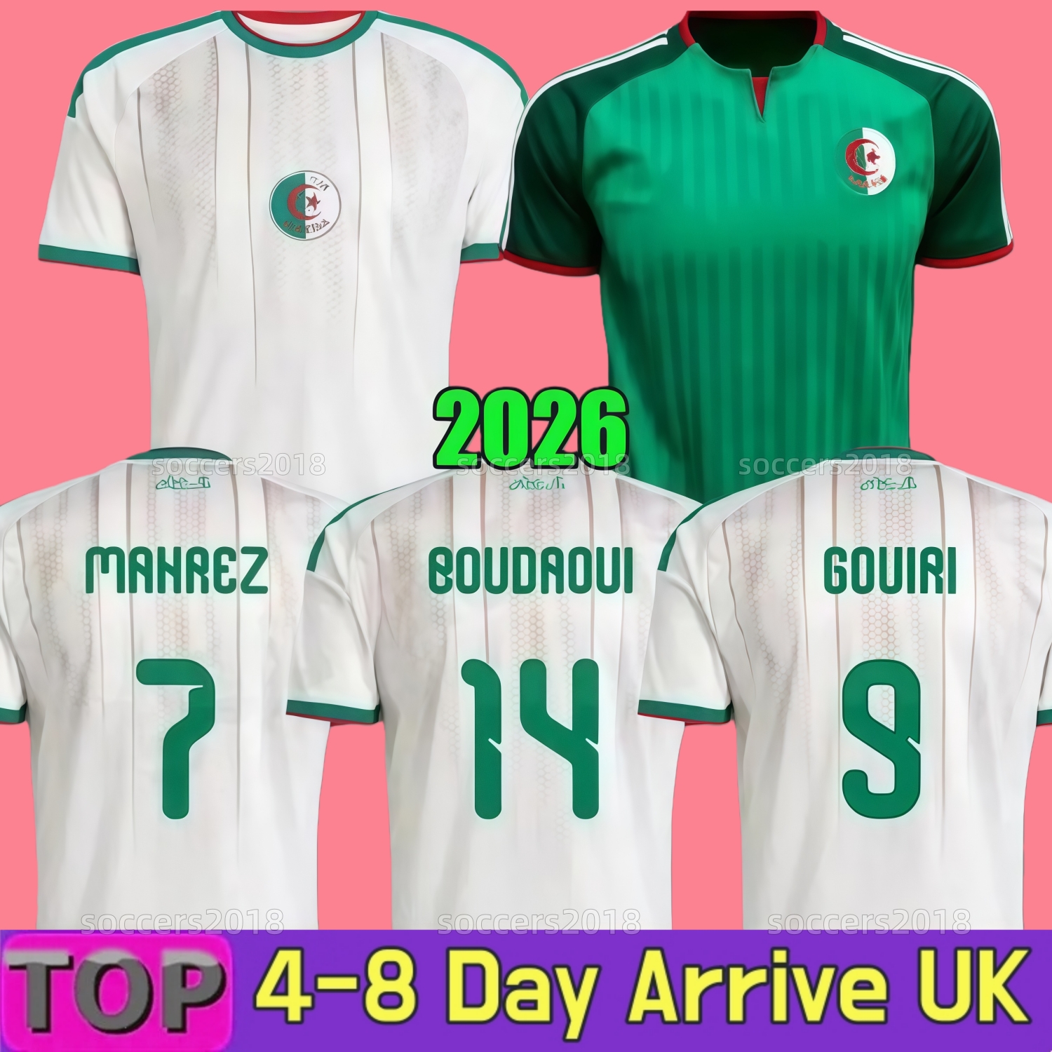 Algeria 2026 World Cup soccer jerseys 26 27 Gouiri Amoura Hadj Moussa Boudaoui Houssem Aouar Rayan Ait Nouri Benrahma Ramiz home away Camiseta football shirt men kids
