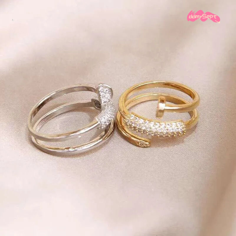 Rings Designer Luxury ring jewelry for women Copper plated with Three Circle Stud Adjustable opening Unique Fashion High-end Festival Vacation gifts d