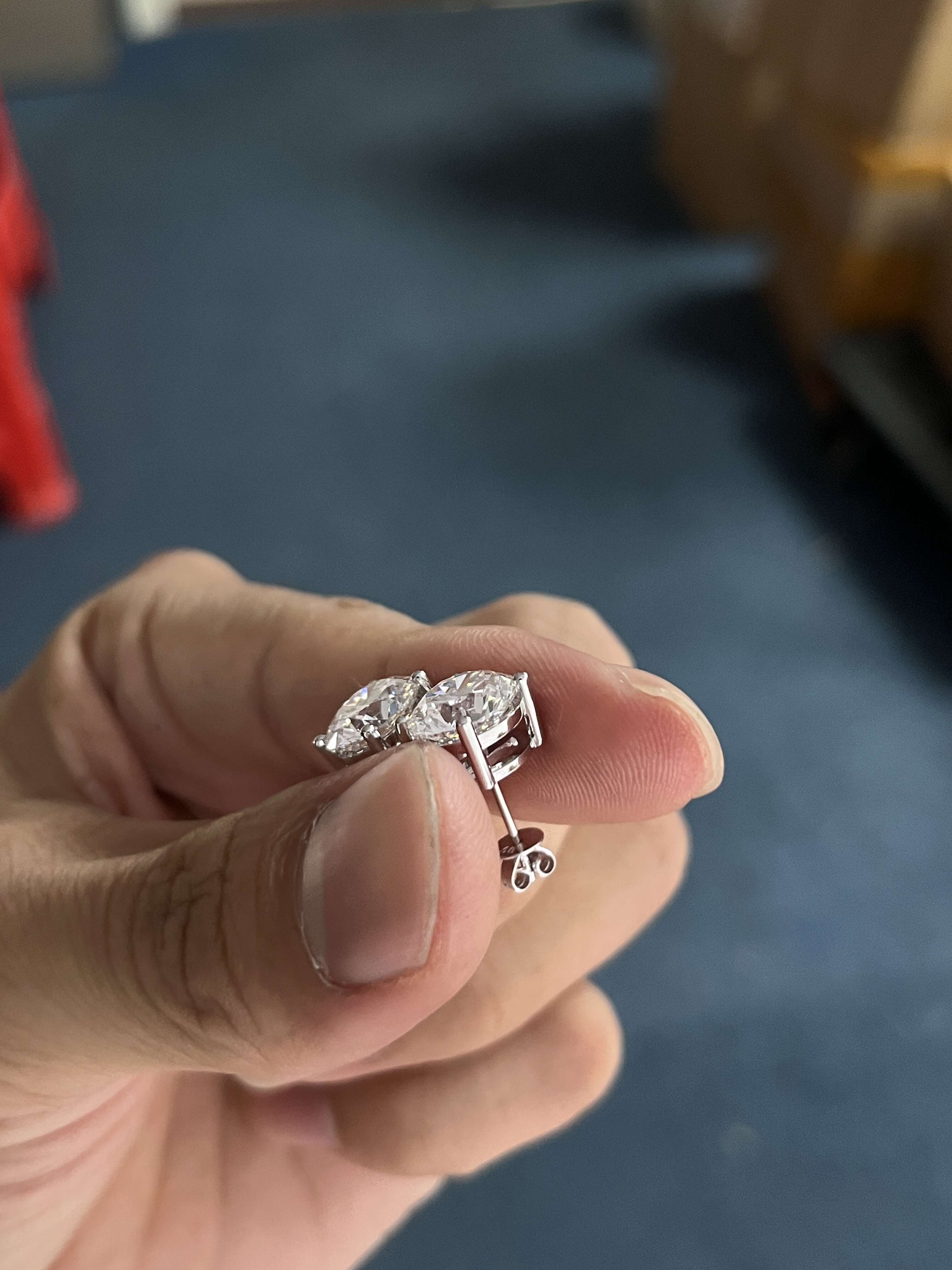 Fine Jewelry Earrings Drop Ship14k Gold Lab Grown Diamonds 6ct Per Pair CVD Diamond Earring Woman Luxury Lab Grown Diamond Earin