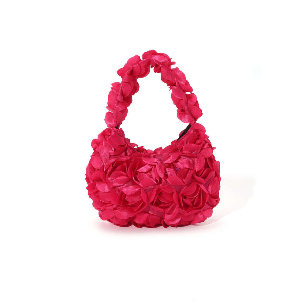 3D Rose Blossoms Sparkling Crescent Moon Package Color Ding Handheld Cheongsam Wedding Women's Banquet Bag