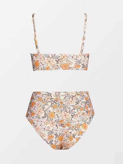 Quality Women Set Two Piece High Waist Fashion Printed Knit Bathing Suits Twist Front Brazilian Bikini