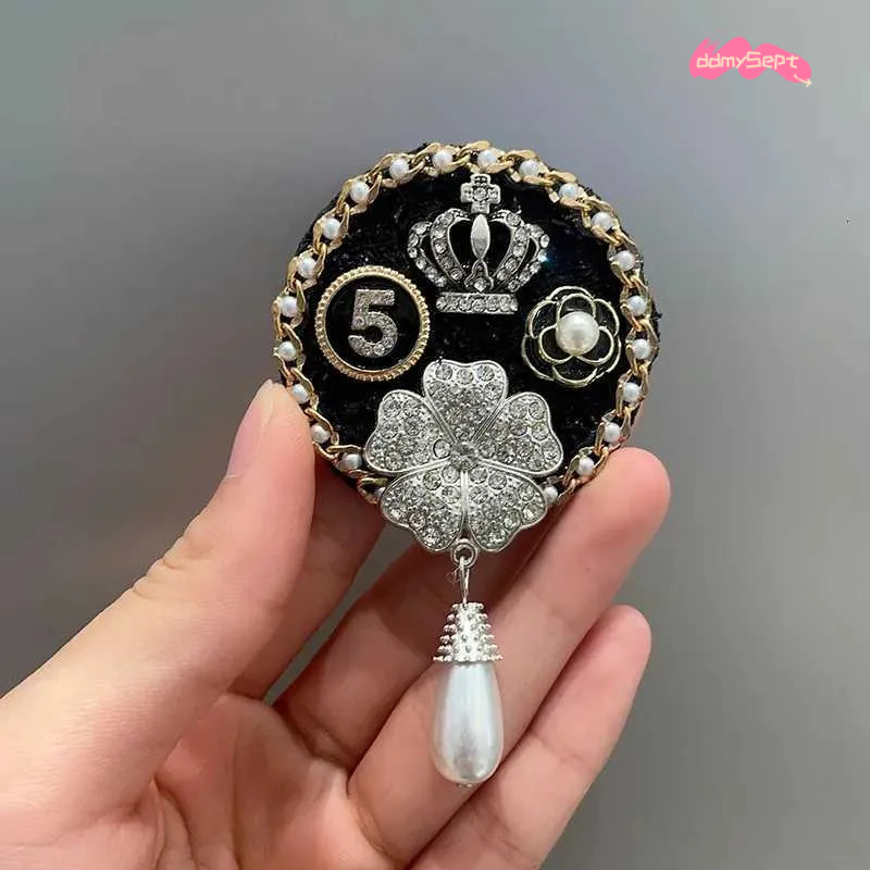 Crystal Pearl Pin Women - Elegant Camellia Flower Tassel Brooch for Backpacks & Jackets ddmysept