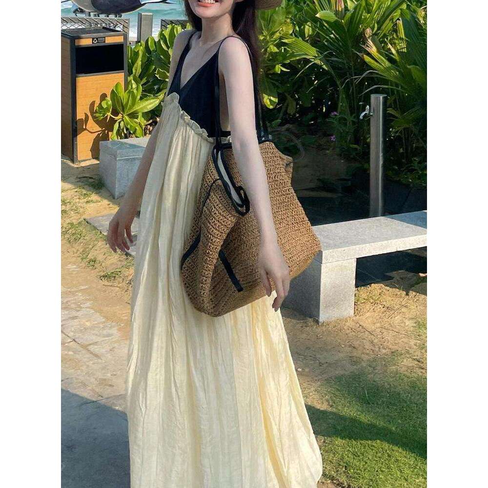 Ins Style Resort Beach Bag Straw For Women S Big Looks New Summer Tote Shopping Beach Vacation Woven Bag KQ