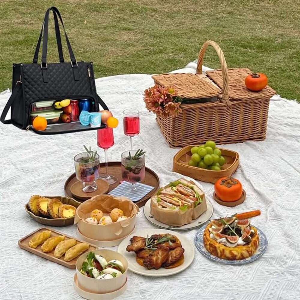 2 In 1 Women,15.6 Inch Tote With Compartment For Work,School Backpack Lunch Bag Purse Combo