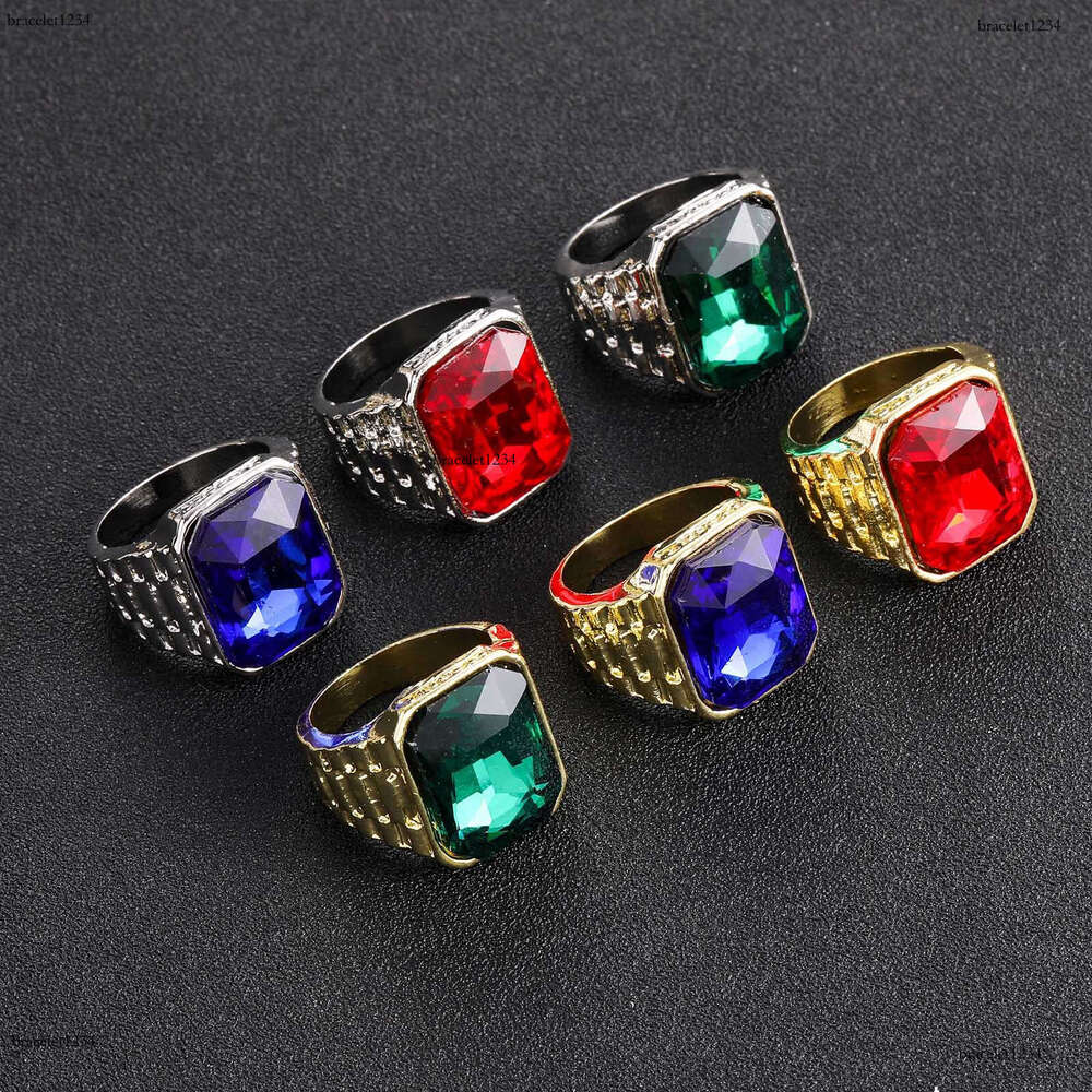 Luxury designer hip hop men and women with red and green ice out of VVS Moissanite hip hop rings