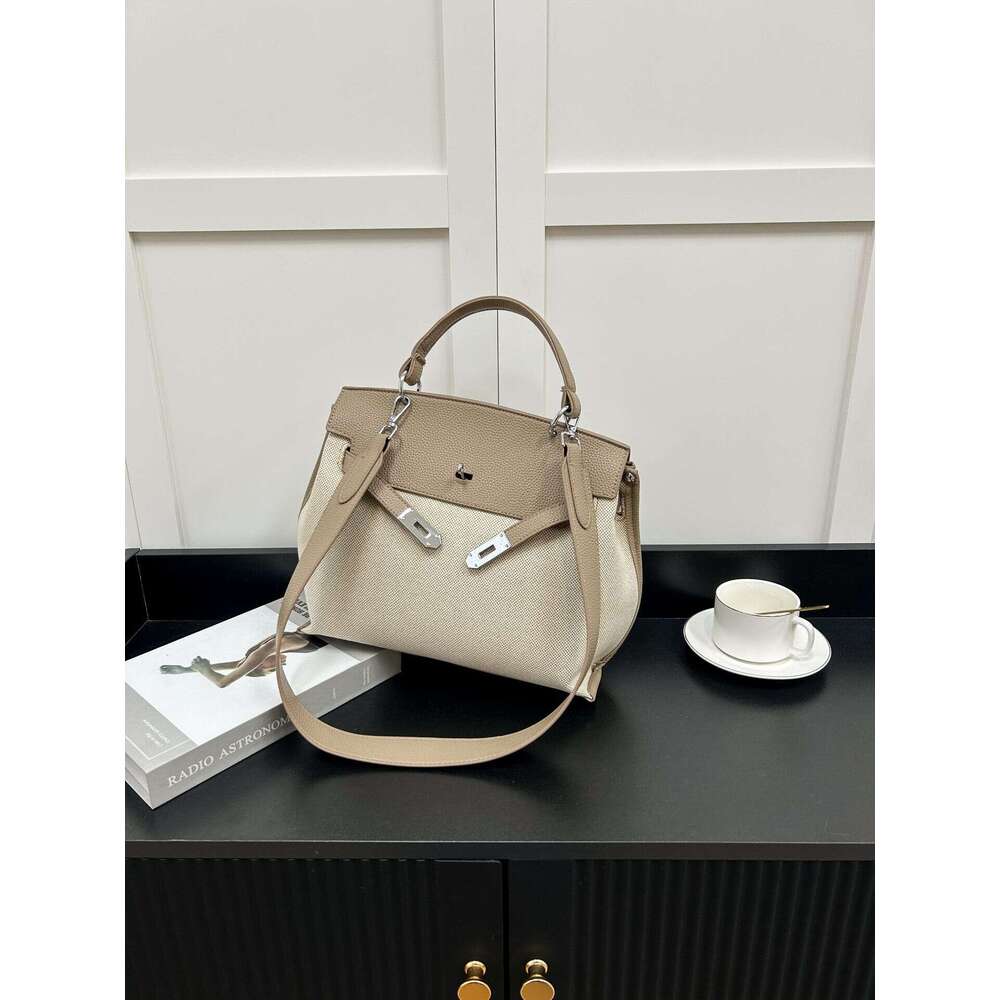 Designer Bag Fashionable Tote New Canvas Women S Trendy Kelly Large Capacity Contrasting Color Single Shoulder Diagonal Cross
