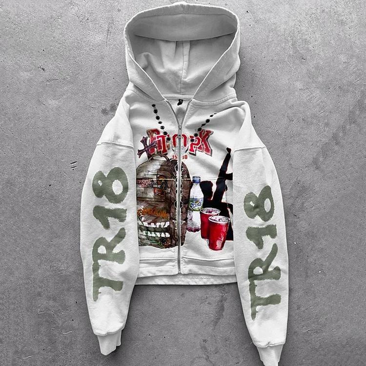 Men'S Hoodies & Sweatshirts 2025 European And American Autumn And Winter Retro Unisex Loose Zipper Hoodie Street Trend Hooded Jacket