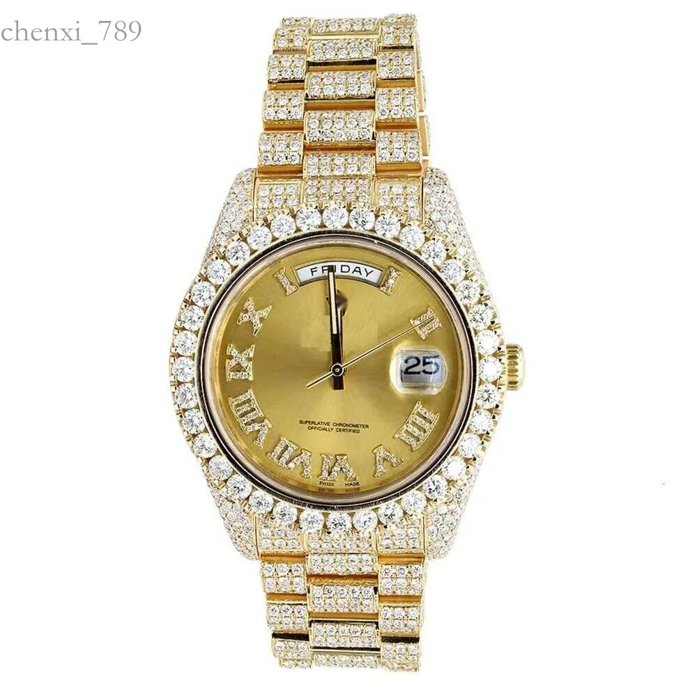 Pass Tester VVS Lab Grown Watch ETA Automatic Handcrafted Mossanite Watches Stainless Steel Men's Quartz Wrist India