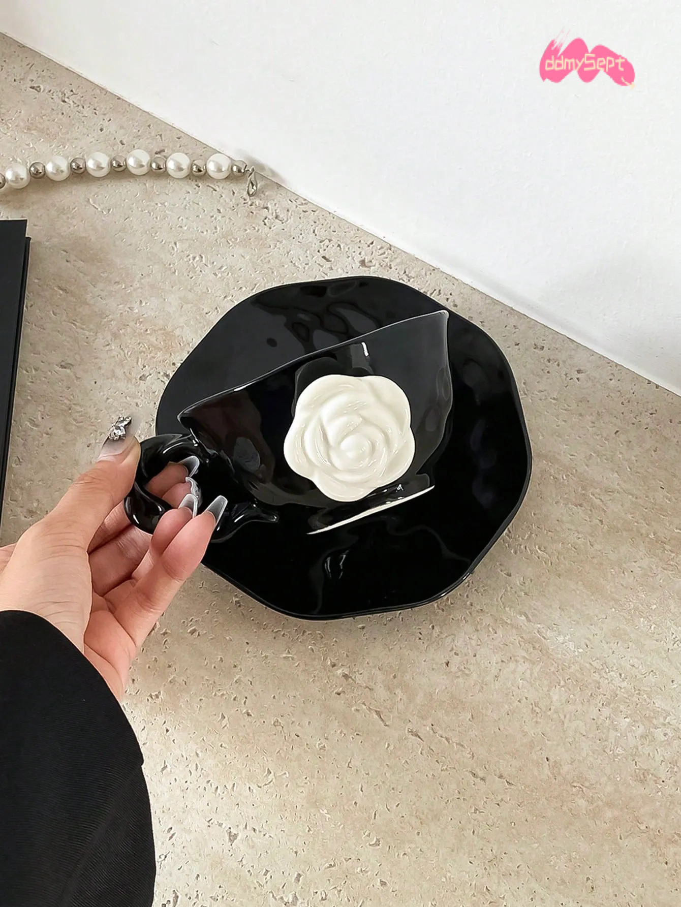 Camellia Cup ml Ceramic Mug with Lid Luxury Floral Design Coffee Tea for Home Office or Gift H11.21 ddmysept