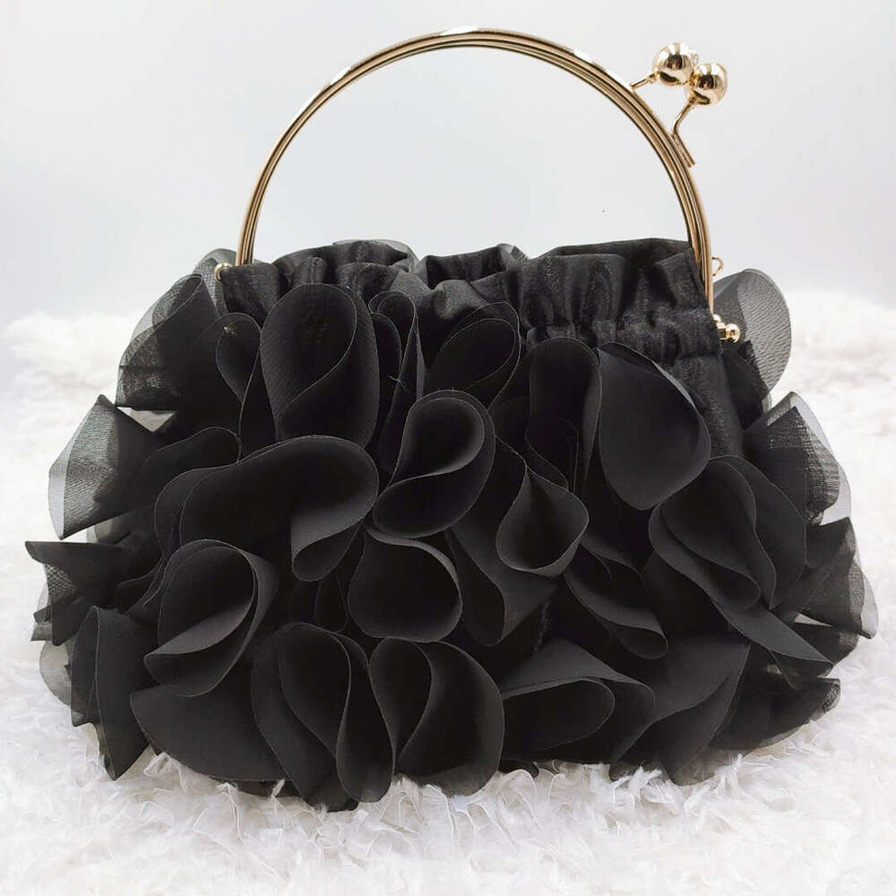 Korean Version Of New Women's Flower Handbag, Silk Banquet Bride Dress Bag, Fairy Diagonal Cross Bag