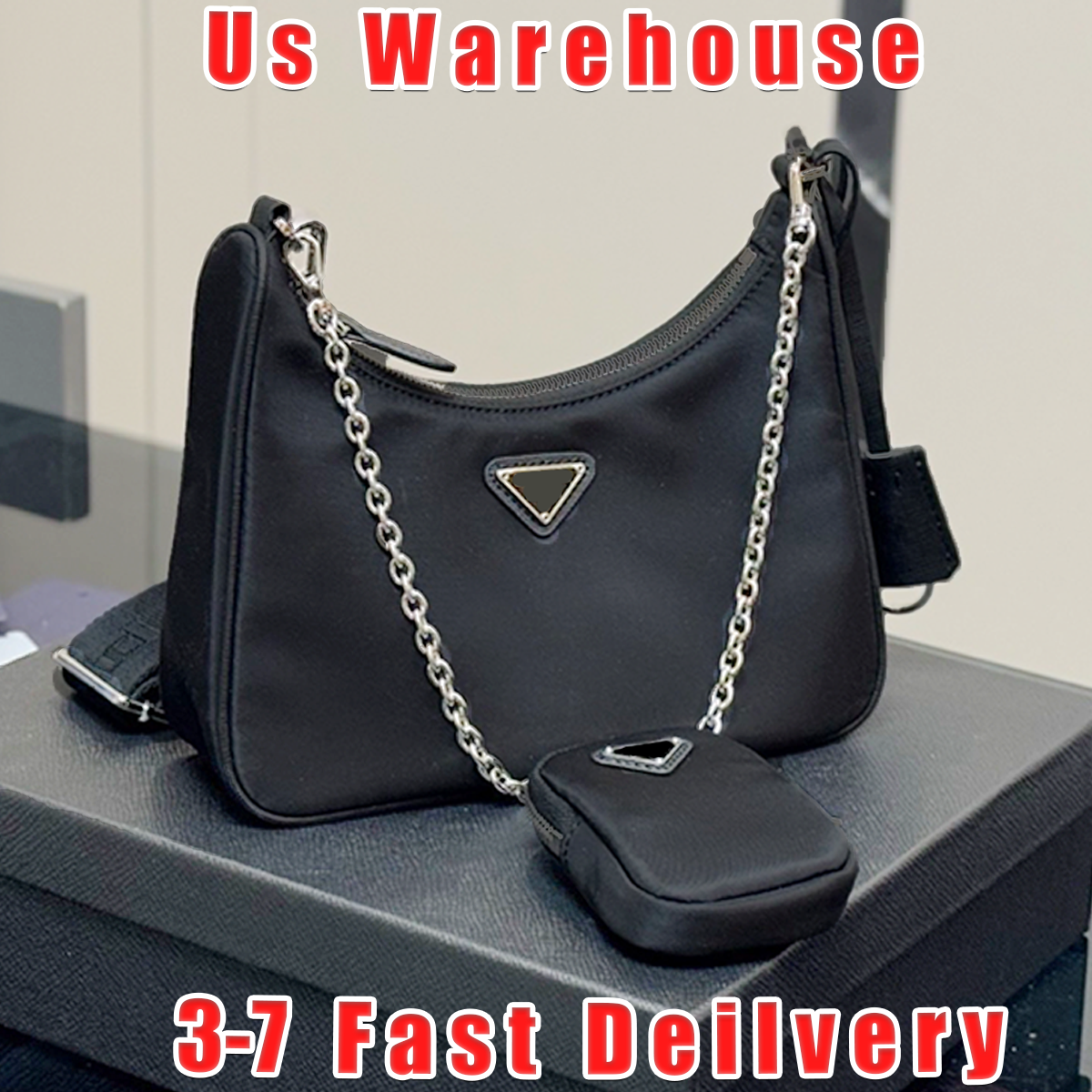 Designer Bag Luxury Bag Shoulder Bag Handbags Re edition Nylon Bag Crescent shaped armpit bag Black Crossbody Bag Women's hand-held Bag High Quality Women Hobo Bag