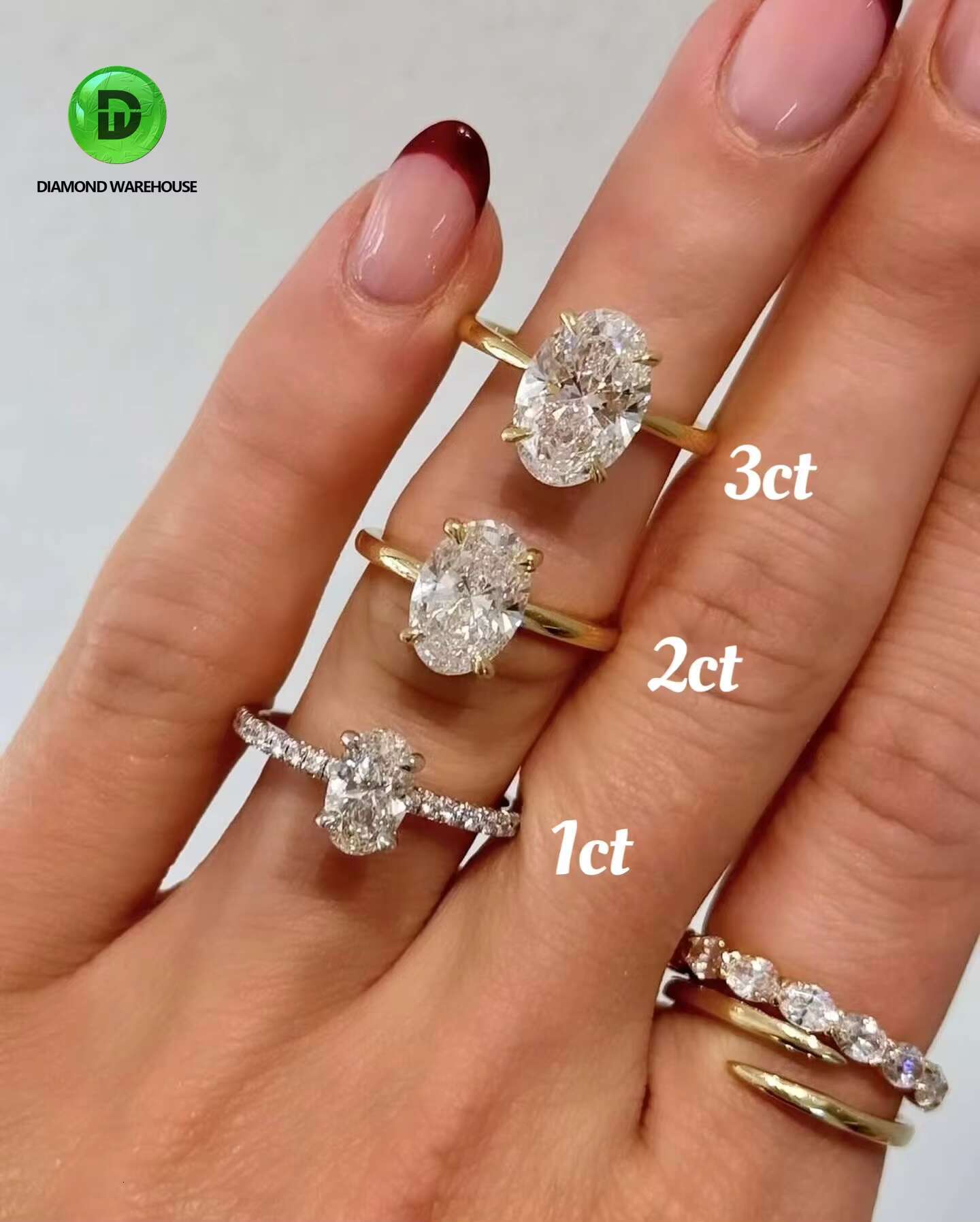 18K White Gold Lab Grown Diamond Wedding Rings Classic CVD HPHT OVAL Diamond for Engagement Fine Jewelry IGI Certificate Parties