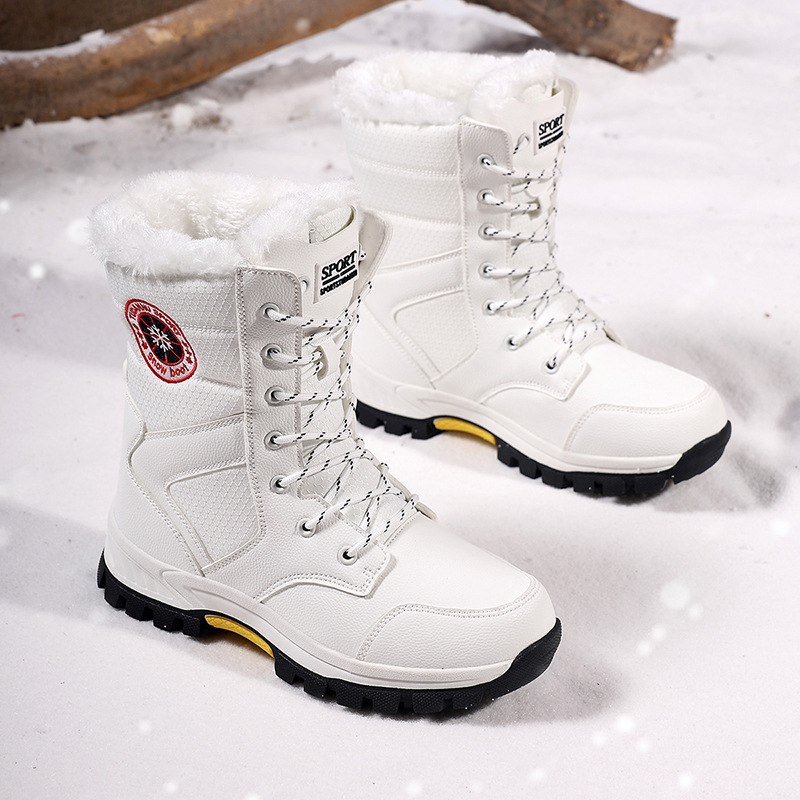 Designer Outdoor Boots Middle Boots Women's Shoes Winter Rain Boots High Top Lace-Up Thick-Soled Waterproof Fashion Outdoor Hiking Snow Boots Eur