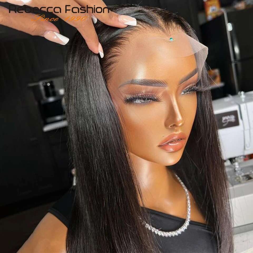 Short Bob Front 180% Density Brazilian Straight Transparent 13X5x2 Part Lace Wigs Human Hair Pre Plucked