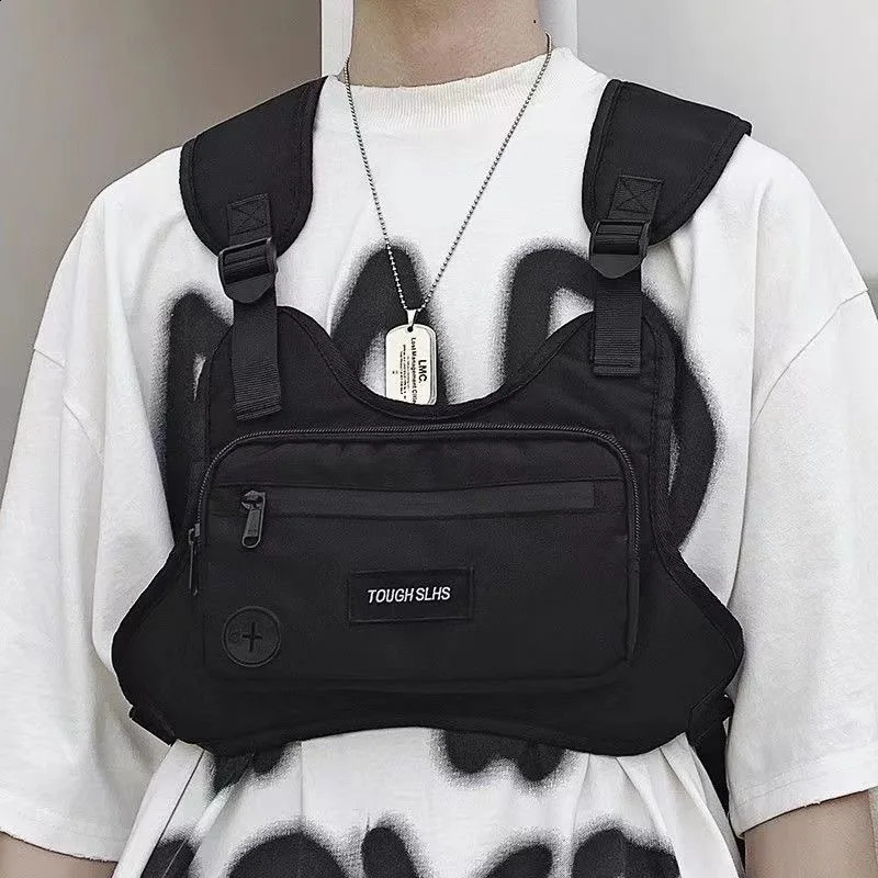 Chest Bag Hip Hop Streetwear Fashion Tactical Package Multifunctional Large Capacity Sports Casual Tactical Vest Bags Waterproof R250423