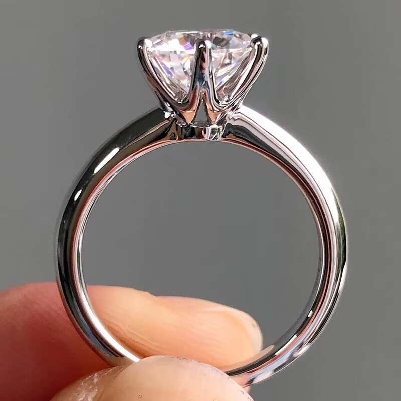 0.5-1.5ct 18K Gilded Laboratory Cultivated Diamond Ring Wg/yg/rg Blade Design D/E-VVS2 Round Cut Diamond Womens Engagement Ring