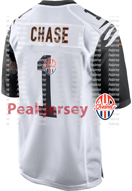 Custom Football Joe 9 Burrow Jersey JaMarr Chase Brown Germaine Pratt Geno Stone Tee Higgins Evan McPherson Sam Hubbard jersey