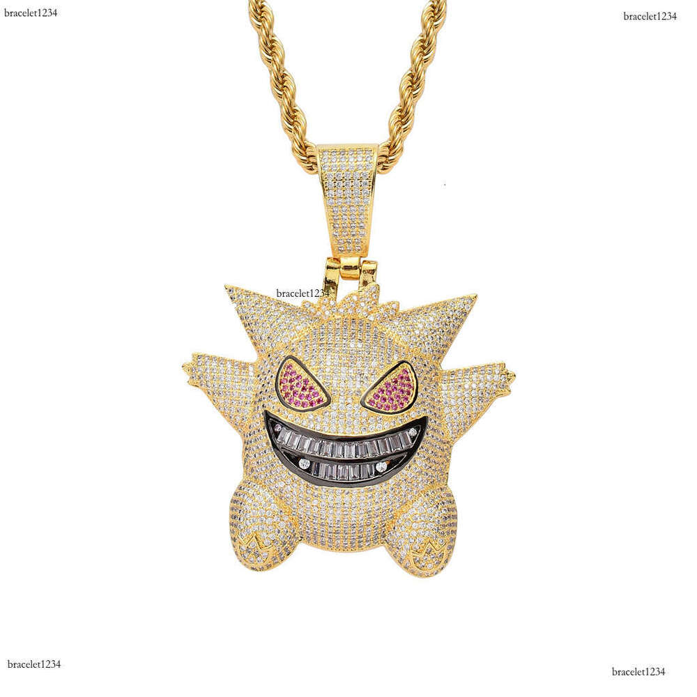 Luxury designer DagengGhost Cartoon Hip Hop Pendant, Ice out VVS Moissanite necklace with free shipping