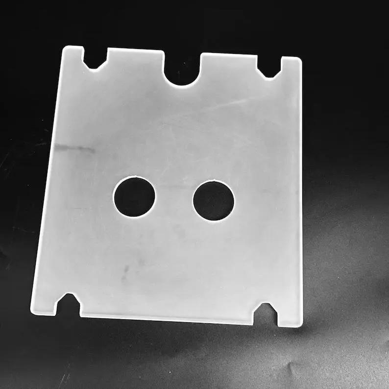 High Temperature Resistant CNC Machining Translucent Frosted Fused Silica Quartz Glass Plate