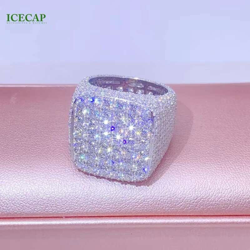 Custom Rings 925 Silver White Gold Plated Men Women Rings Iced Out VVS Moissanite Full Diamond Ring Fine Jewelry
