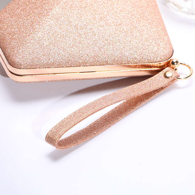 French New Fashion Banquet Women's Trendy Handheld Shoulder Reflective Sequin Evening Wedding Makeup Bag