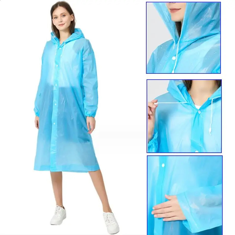 Raincoat Women Men Impermeable Thickened Waterproof Raincoat Tourism Outdoor Hiking Rain Poncho Raincoat Hooded Rain Coat 250421