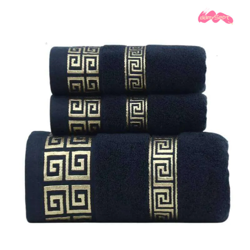 Pcs Set Black Cotton Bathroom Sets Hand Face Towel X cm And Big Bath Washcloths Gift Towels H11.21 ddmysept