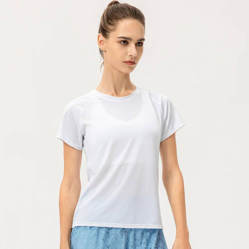 Yoga Tops Women Loose Casual Sports Short Sleeve Breathable Running Training T-Shirt Workout Quick Dry Fiess Top Gym T Shirt