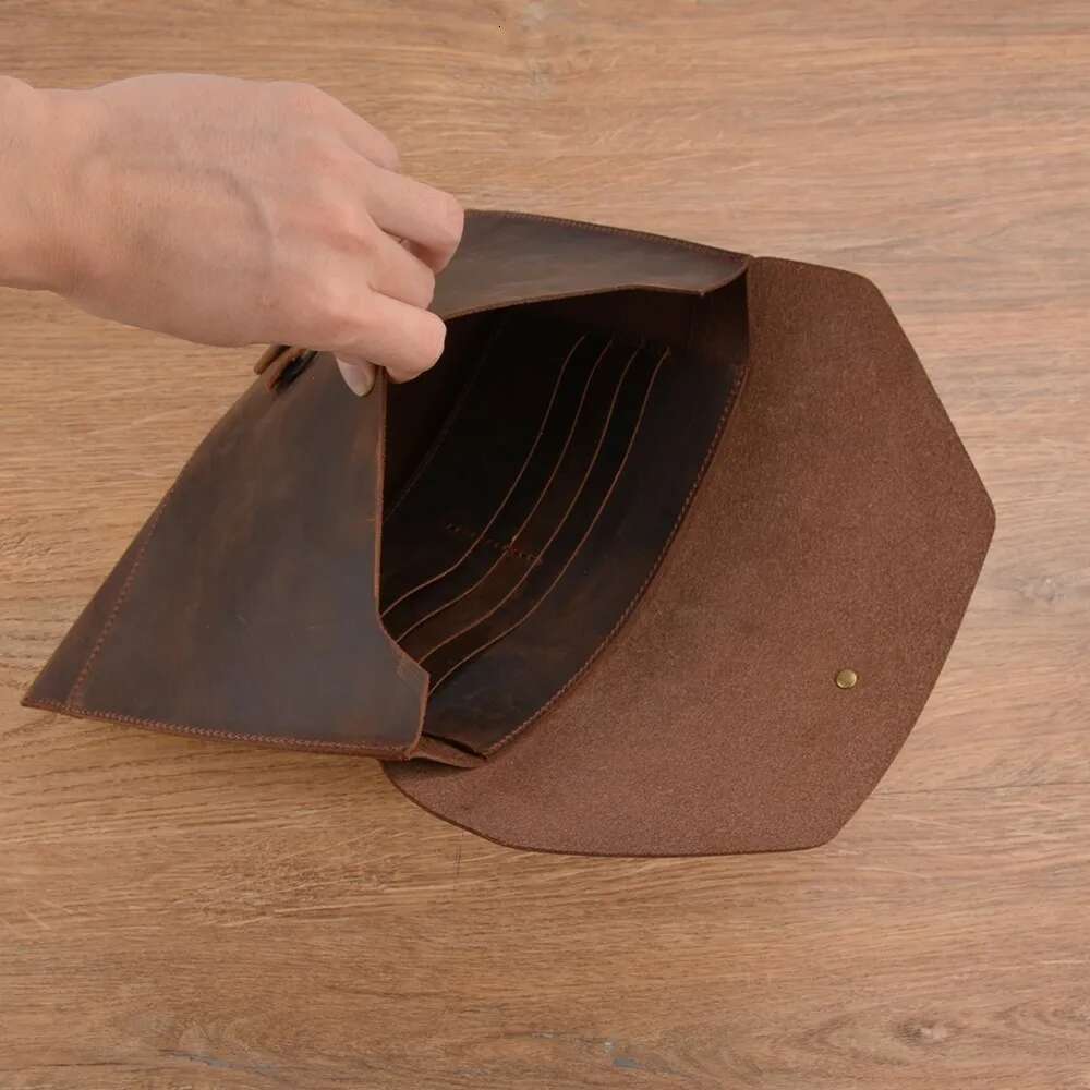 Top Layer Computer Public Document Portable Ipad Laptop Cowhide File Storage Bag