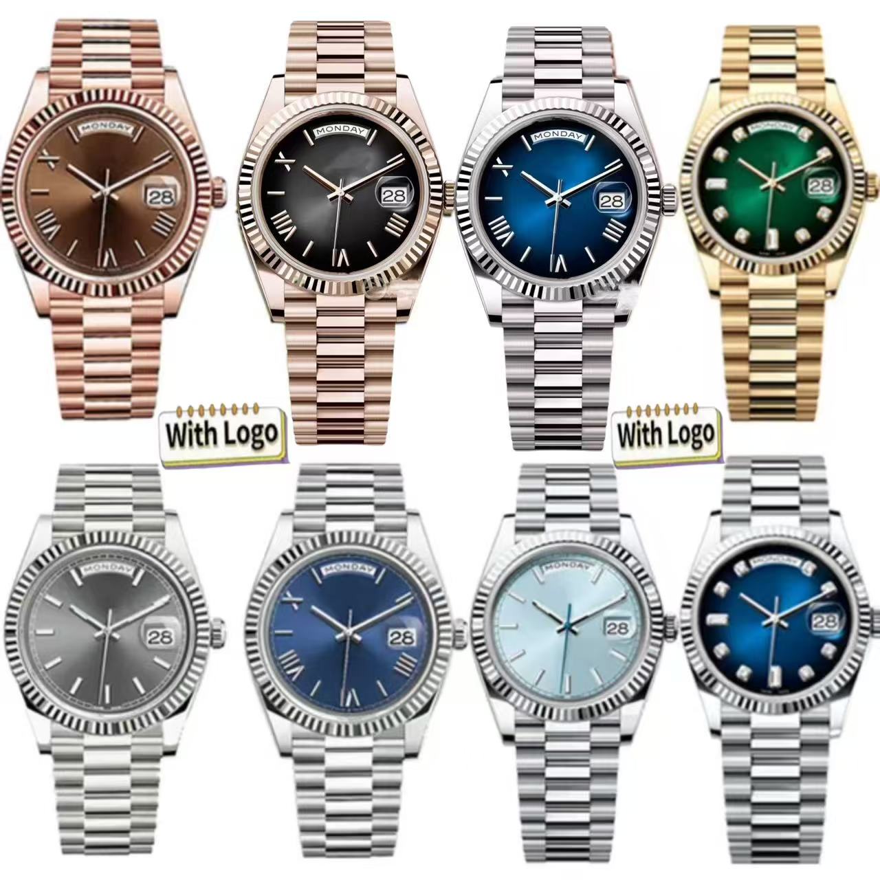 Designer watch day-date AAA luxury watches men 40mm automatic Wristwatches with Stainless steel strap sapphire glass waterproof reloj orologio montre with box