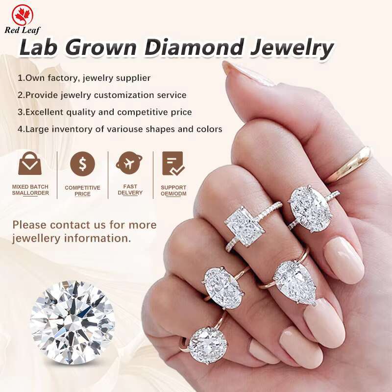 Redleaf IGI Certified 1ct 2ct 3ct Oval Cut GIA Certified Loose Lab Grown HPHT CVD Diamonds Jewelry Wholesale Lab Grown Diamond