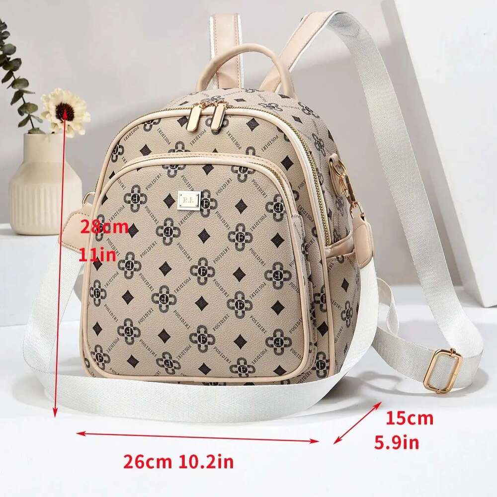 Chic Women S Backpack Lightweight Casual Commuter Daypack With Random Print Design Bag Bag