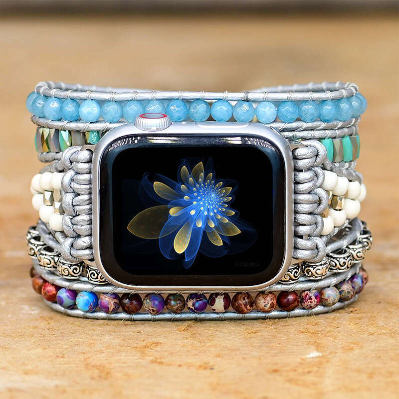 Popular Accessories Beads Handmade Weaving Watch Bohemian Style Natural Stone Apple Strap