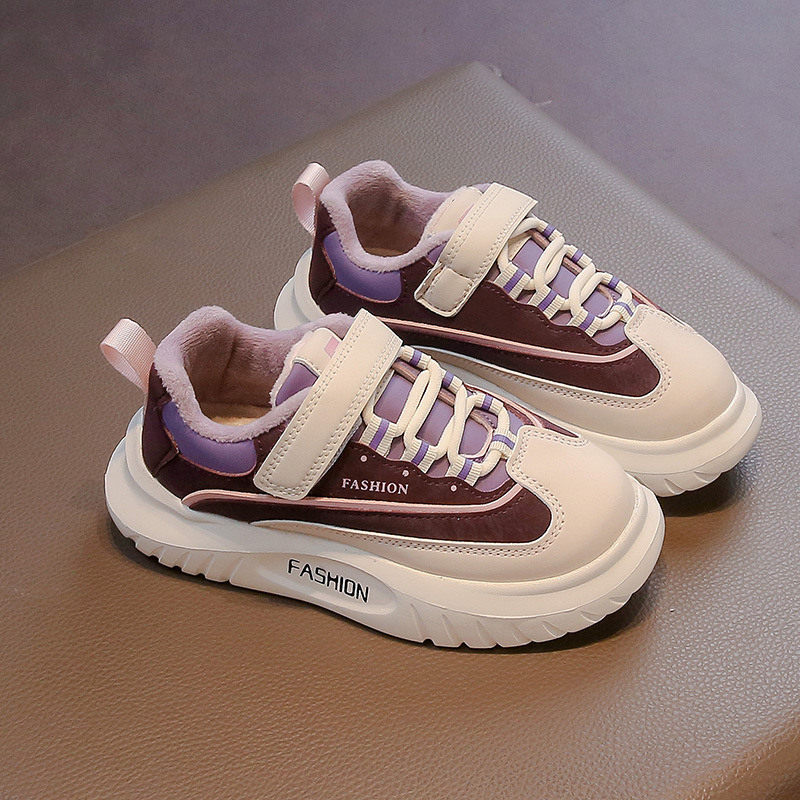 Children's fashionable warm casual children's velvet sports autumn winter versatile white shoes for boys Free shipping XJ260303