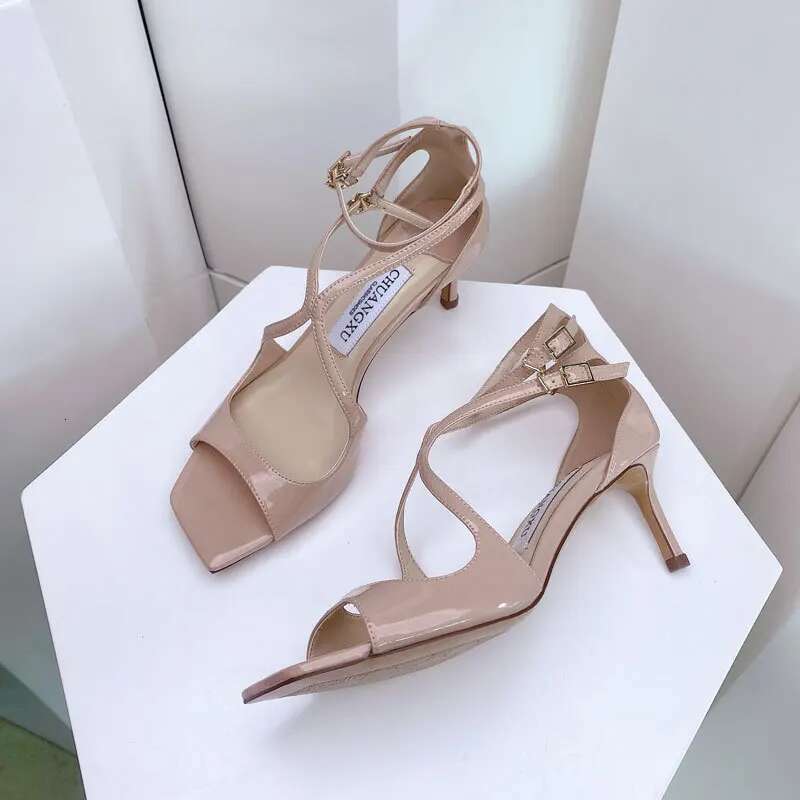 Woman 2024 Trend Women's Shoes For Women Summer Gladiator Sandals New Square Head High Heels Fashion Ladies Shoes