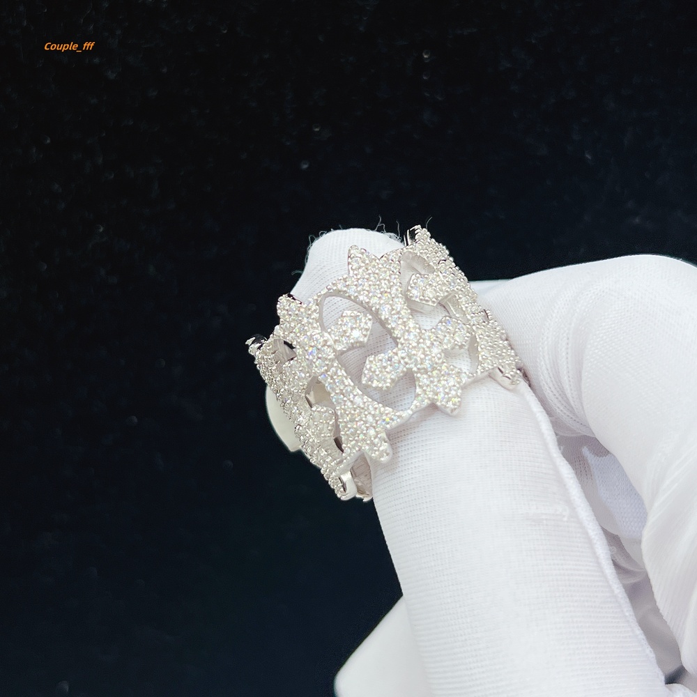 Wholesale Price New Design Fashion Fine Jewelry Ring Sterling Silver VVS Moissanite S925 Hip Hop Rings