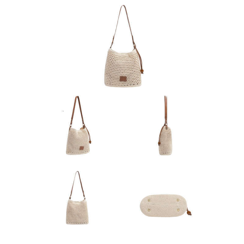Ins Style Resort Beach Bag New Woven Hollow Out Spring And Summer Seaside Vacation Tote Beach Shoulder Bag Small Handbag KQ