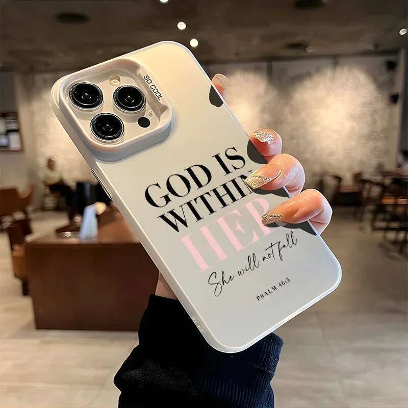 God is Within Her Holy Bible Psalm Case for iPhone 16 12 13 mini 11 14 15 Pro Max XR 8 Plus Hard Plastic Shockproof Laser Cover