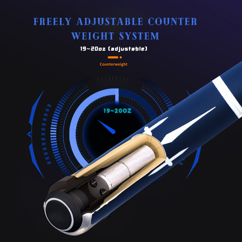 OKHEALING 1/2 Split Play Cue 12.4mm Tip Diameter Pool Cue Carbon Fiber Billiard Cue Radial Pin Joint Weight Adust 19~20oz Pool Cue Stick