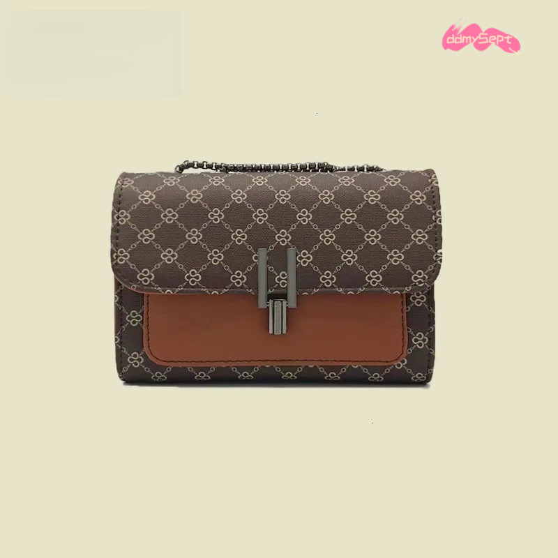 Free Shipping New Designer High-end Shopping Luxury Crossbody Small Square Polka Dot Print Versatile Fashion Shoulder Chain Women's Bag ddmysept