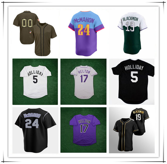 2007 Throwback WS Baseball Jersey 17 Todd Helton 5 Matt Holliday 19 Charlie Blackmon Ubaldo Jimenez 2 Tulowitzki Larry Walker Andres Galarraga Vinny Castilla 4XL