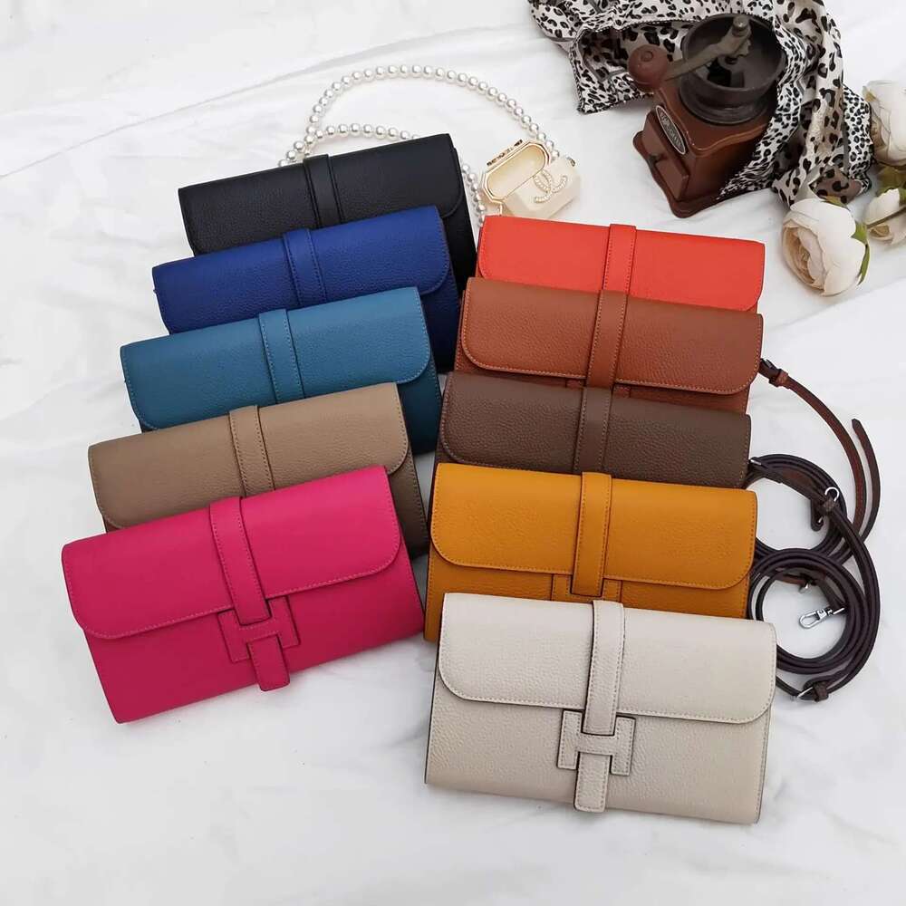New Large Capacity Long Women's Top Layer Cow Leather Simple Handbag Litchi Pattern Wallet For Women