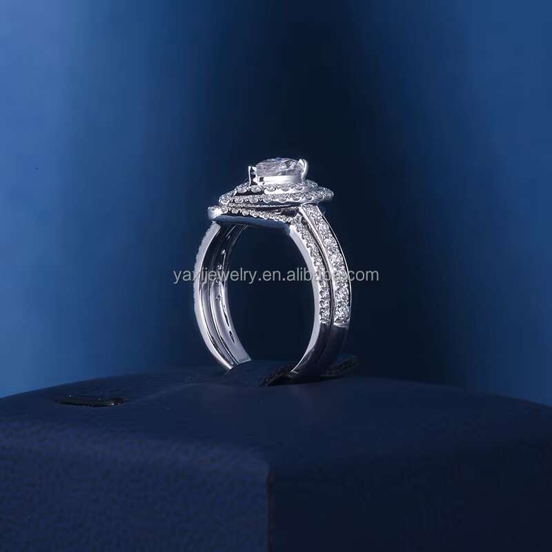 Women 1ct 1.5ct 2ct Pear Cut VVS Moissanite Diamond Lab Diamond Ring Set S925 Silver 10K 14K 18K Solid Gold Wedding Bands Ring