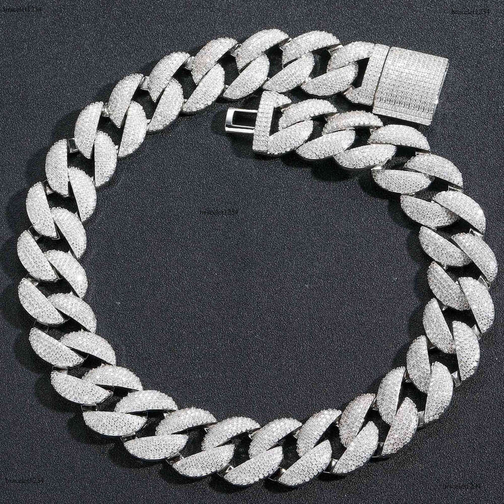 Luxury designer 22mm Bubble Cuban Chain Hip Hop 5 row Ice out vvs Moissanite Necklace Men's Necklace with free shipping